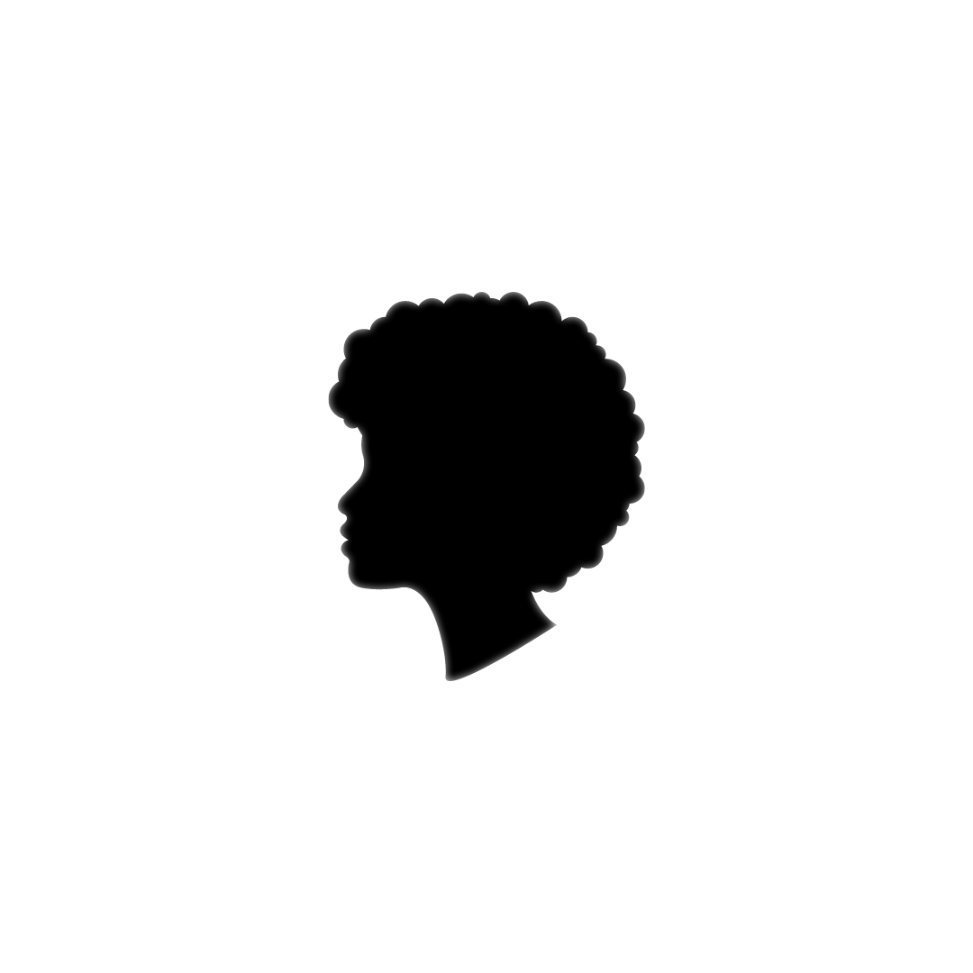 Black woman’s silhouette with an Afro 