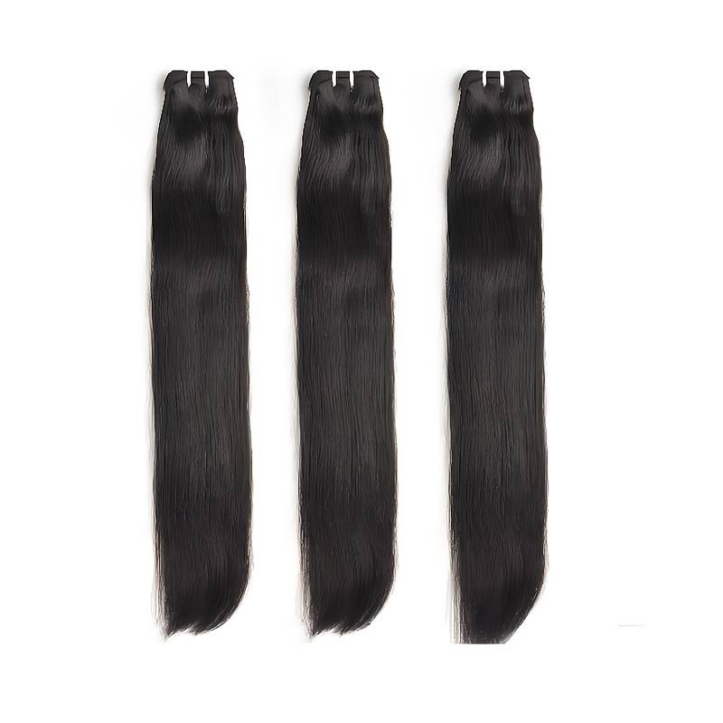 Three long bundles of Filipino black hair extensions 